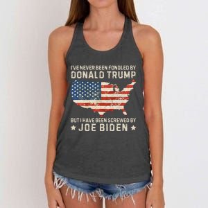 IVe Never Been Fondled By Donald Trump But Joe Biden Women's Knotted Racerback Tank