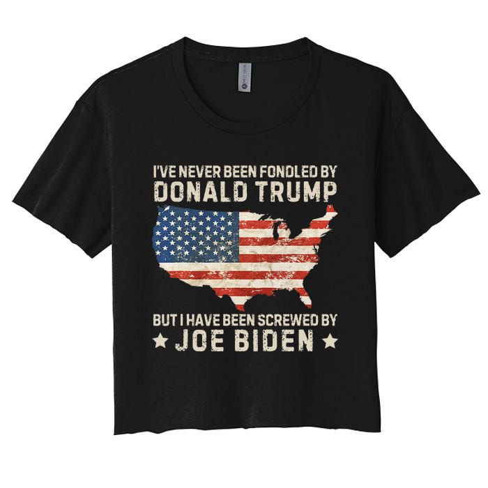 IVe Never Been Fondled By Donald Trump But Joe Biden Women's Crop Top Tee