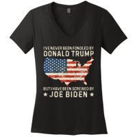 IVe Never Been Fondled By Donald Trump But Joe Biden Women's V-Neck T-Shirt