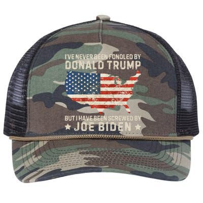 IVe Never Been Fondled By Donald Trump But Joe Biden Retro Rope Trucker Hat Cap