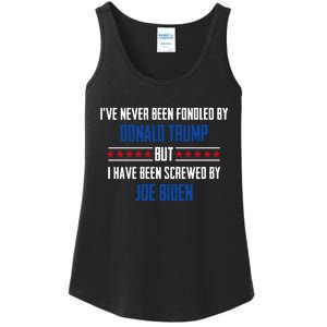 I’ve Never Been Fondled By Donald Trump But I Have Been Screwed By Joe Biden Ladies Essential Tank