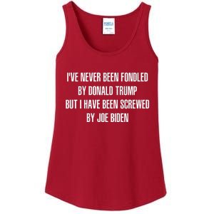 I’ve Never Been Fondled By Donald Trump But I Have Been Screwed By Joe Biden Ladies Essential Tank