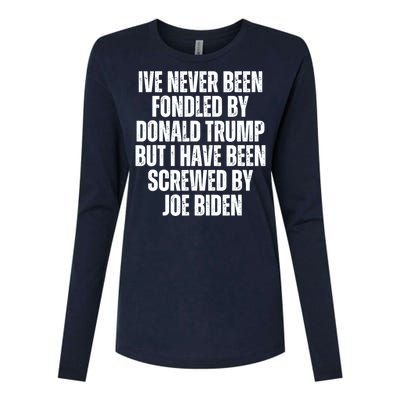 Ive Never Been Fondled By Donald Trump Womens Cotton Relaxed Long Sleeve T-Shirt