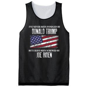 I’Ve Never Been Fondled By Donald Trump But Screwed By Biden Mesh Reversible Basketball Jersey Tank