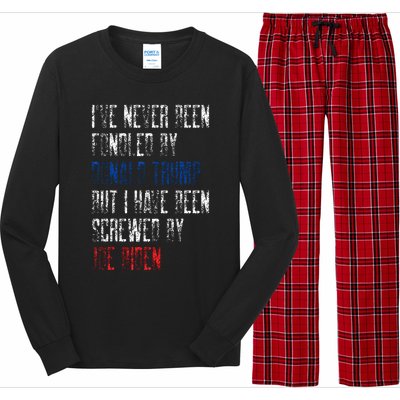 I’Ve Never Been Fondled By Donald Trump But Screwed By Biden Long Sleeve Pajama Set