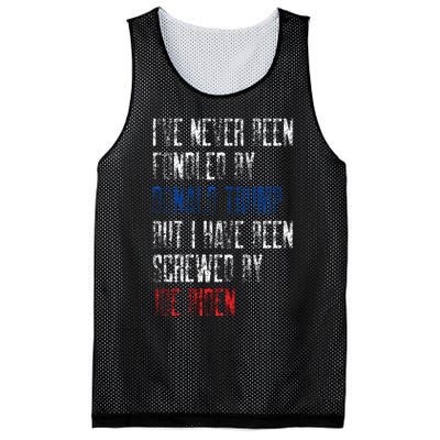 I’Ve Never Been Fondled By Donald Trump But Screwed By Biden Mesh Reversible Basketball Jersey Tank