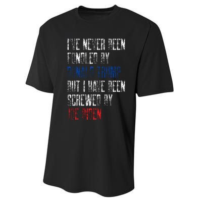 I’Ve Never Been Fondled By Donald Trump But Screwed By Biden Performance Sprint T-Shirt