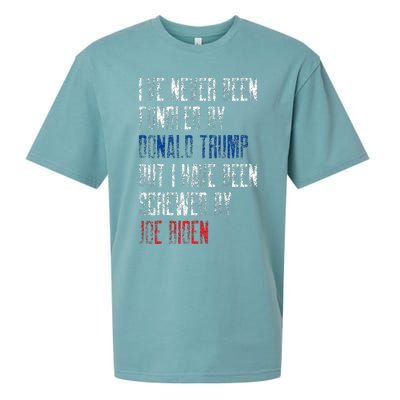 I’Ve Never Been Fondled By Donald Trump But Screwed By Biden Sueded Cloud Jersey T-Shirt