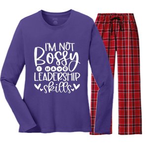 IM Not Bossy I Have Leadership Skills Women's Long Sleeve Flannel Pajama Set 