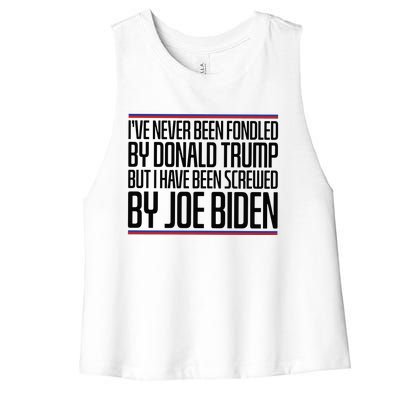 IVe Never Been Fondled By Donald Trump But I Have Been Women's Racerback Cropped Tank