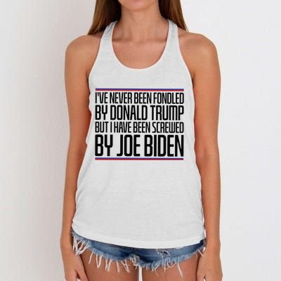 IVe Never Been Fondled By Donald Trump But I Have Been Women's Knotted Racerback Tank