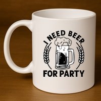 I Need Beer For Party Celebrate Oktoberfest 11oz C Handle Ceramic Mug