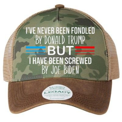 I’ve Never Been Fondled By Donald Trump But Screwed By Biden Legacy Tie Dye Trucker Hat