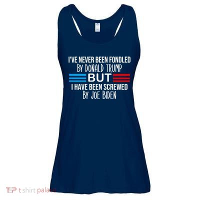 I’ve Never Been Fondled By Donald Trump But Screwed By Biden Ladies Essential Flowy Tank