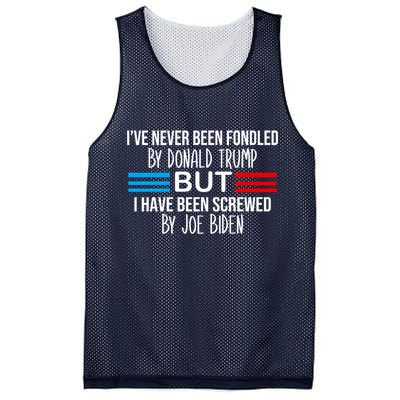 I’ve Never Been Fondled By Donald Trump But Screwed By Biden Mesh Reversible Basketball Jersey Tank