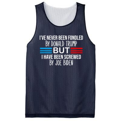 I’ve Never Been Fondled By Donald Trump But Screwed By Biden Mesh Reversible Basketball Jersey Tank