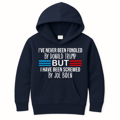 I’ve Never Been Fondled By Donald Trump But Screwed By Biden Kids Hoodie