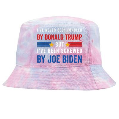 IVe Never Been Fondled By Donald Trump But Screwed By Biden Tie-Dyed Bucket Hat