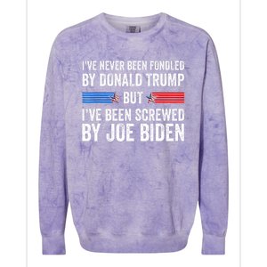 I’Ve Never Been Fondled By Donald Trump Colorblast Crewneck Sweatshirt