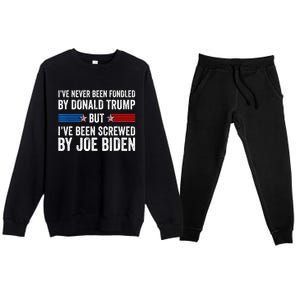 I’Ve Never Been Fondled By Donald Trump Premium Crewneck Sweatsuit Set