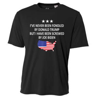 I've Never Been Fondled By Donald Trump But Joe Biden Cooling Performance Crew T-Shirt