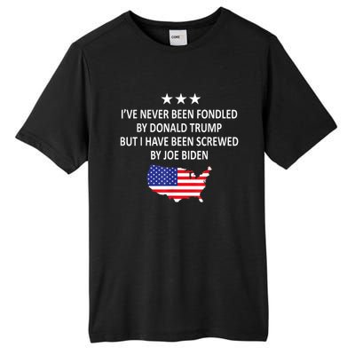 I've Never Been Fondled By Donald Trump But Joe Biden Tall Fusion ChromaSoft Performance T-Shirt