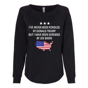 I've Never Been Fondled By Donald Trump But Joe Biden Womens California Wash Sweatshirt