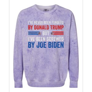 IVe Never Been Fondled By Trump But Joe Biden Colorblast Crewneck Sweatshirt