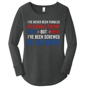 IVe Never Been Fondled By Trump But Joe Biden Women's Perfect Tri Tunic Long Sleeve Shirt