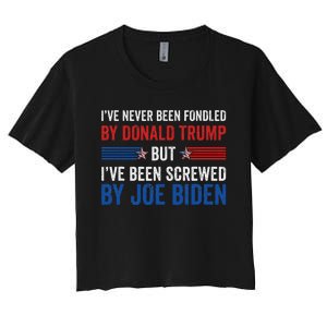 IVe Never Been Fondled By Trump But Joe Biden Women's Crop Top Tee