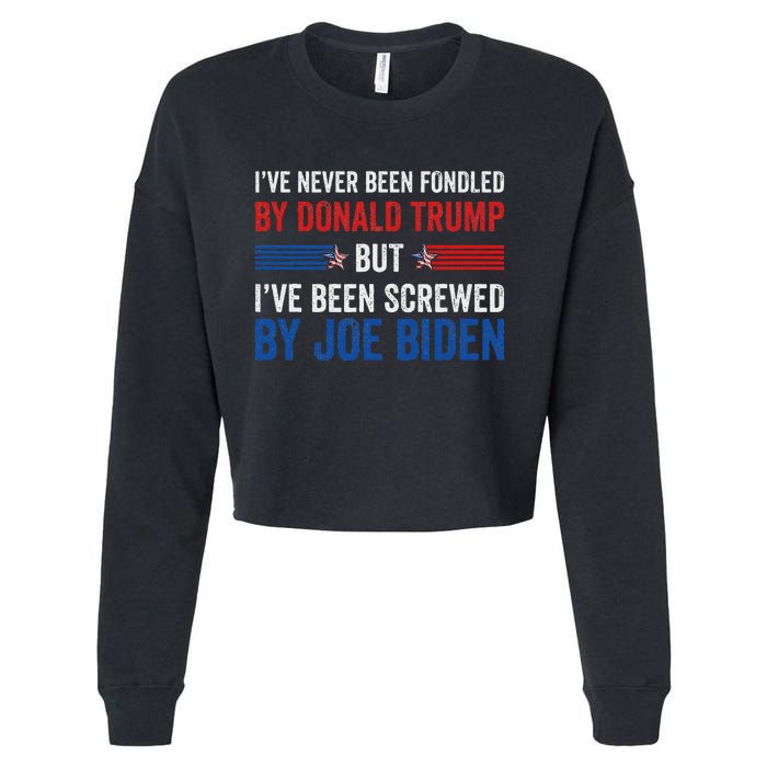 IVe Never Been Fondled By Trump But Joe Biden Cropped Pullover Crew