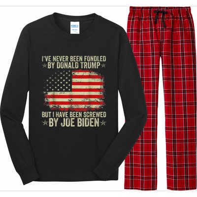 IVe Never Been Fondled By Donald Trump But Screwed By Biden Long Sleeve Pajama Set