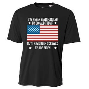 I've Never Been Fondled By Donald Trump But Screwed By Biden Cooling Performance Crew T-Shirt