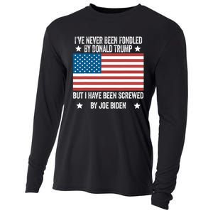 I've Never Been Fondled By Donald Trump But Screwed By Biden Cooling Performance Long Sleeve Crew