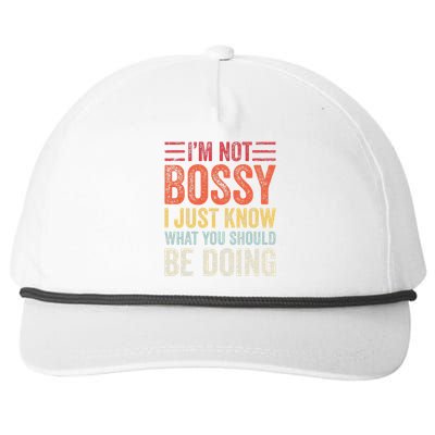 Im Not Bossy I Just Know What You Should Be Doing Funny Snapback Five-Panel Rope Hat