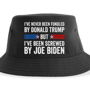 I’Ve Never Been Fondled By Donald Trump But Screwed By Biden Sustainable Bucket Hat