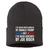 I’Ve Never Been Fondled By Donald Trump But Screwed By Biden Sustainable Knit Beanie