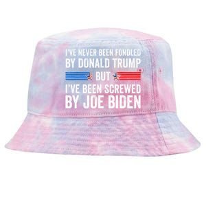 I’Ve Never Been Fondled By Donald Trump But Screwed By Biden Tie-Dyed Bucket Hat