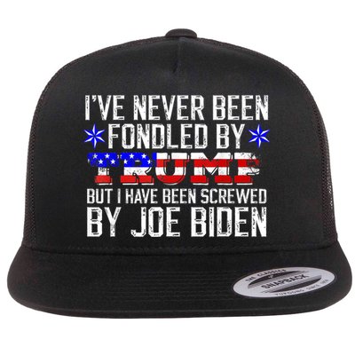 I've Never Been Fondled By Donald Trump But Joe Biden Flat Bill Trucker Hat