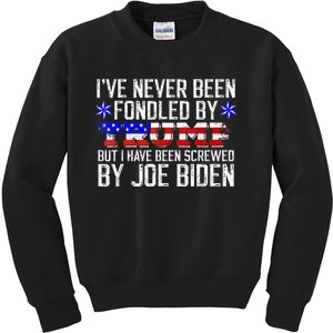 I've Never Been Fondled By Donald Trump But Joe Biden Kids Sweatshirt