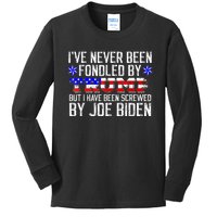 I've Never Been Fondled By Donald Trump But Joe Biden Kids Long Sleeve Shirt