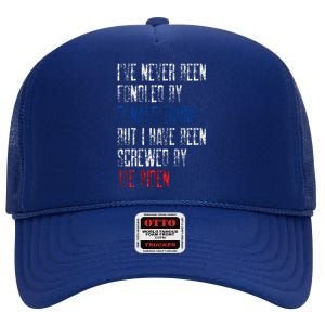 I’Ve Never Been Fondled By Donald Trump But Screwed By Biden High Crown Mesh Back Trucker Hat