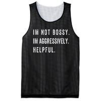 I’m Not Bossy I’m Aggressively Helpful Funny Mesh Reversible Basketball Jersey Tank