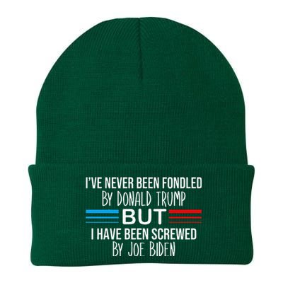 I’ve Never Been Fondled By Donald Trump But Screwed By Biden Knit Cap Winter Beanie