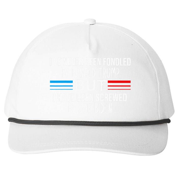 I’ve Never Been Fondled By Donald Trump But Screwed By Biden Snapback Five-Panel Rope Hat