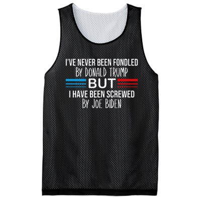 I’ve Never Been Fondled By Donald Trump But Screwed By Biden Mesh Reversible Basketball Jersey Tank