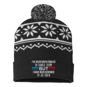 I’ve Never Been Fondled By Donald Trump But Screwed By Biden USA-Made Snowflake Beanie