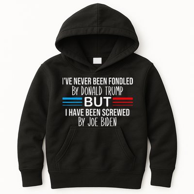 I’ve Never Been Fondled By Donald Trump But Screwed By Biden Kids Hoodie