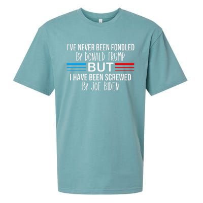 I’ve Never Been Fondled By Donald Trump But Screwed By Biden Sueded Cloud Jersey T-Shirt