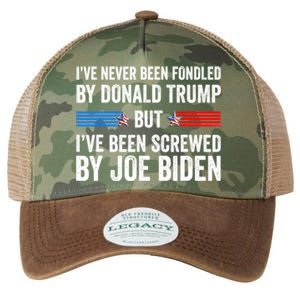 I’Ve Never Been Fondled By Donald Trump But Screwed By Biden Legacy Tie Dye Trucker Hat